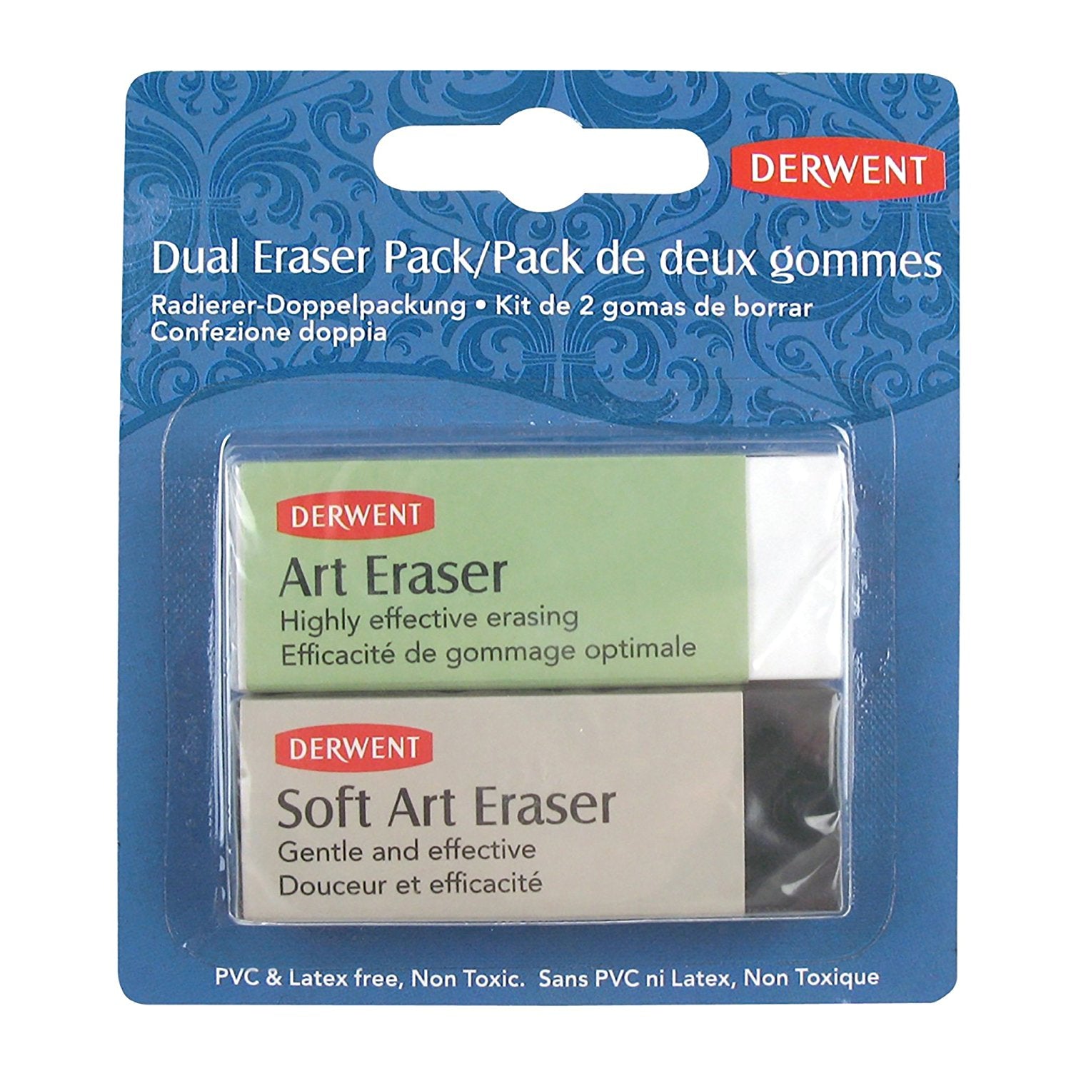 Derwent Dual Eraser Art Eraser and Soft Art Eraser - Pack of 2