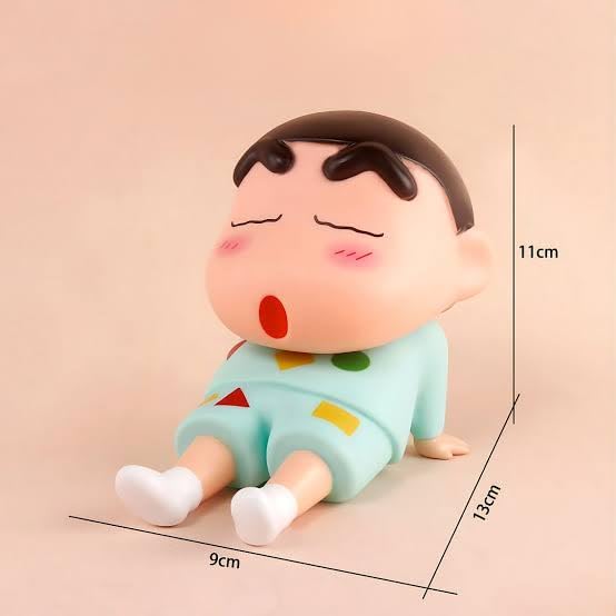 Cute Shinchan Anime Figure in Sitting Pose, Phone Holder, Cartoon Toy, PVC Action Figure, Best Gift for Shinchan Fans