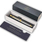 Parker Aster Brushed Metal Ball Pen With Gold Trim Ball Pen