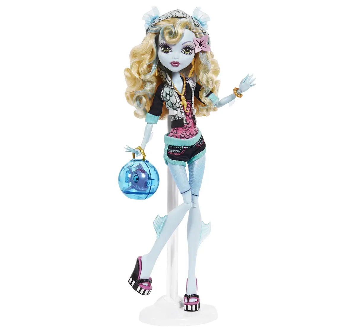 Monster High Lagoona Blue Reproduction Doll With Doll Stand & Accessories HGC32