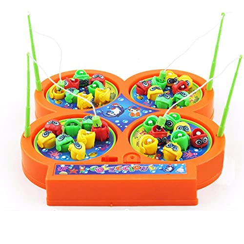 Musical Fishing Game Toy Set Rotating Board with 32 Fish and 4 Fishi SATYAM STATIONERS