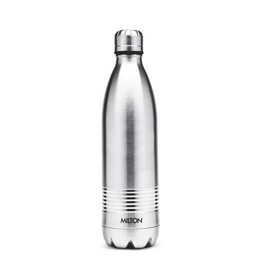 Milton Duo DLX 500 Thermosteel Bottle, 500 ml Water Bottles, 24 Hours Hot and Cold, Easy to Carry, Easy Grip, Rust Proof, Tea, Coffee, Office, Travel Bottle, Silver