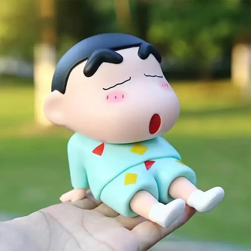 Cute Shinchan Anime Figure in Sitting Pose, Phone Holder, Cartoon Toy, PVC Action Figure, Best Gift for Shinchan Fans