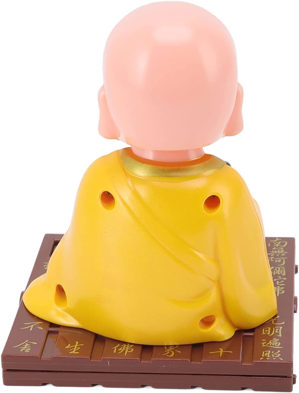 Little Monk Figurine, Solar Chinese Little Buddha Monk Statue, Bring Good Fortune Decoration Ornament, Funny Car Shaking Head Toy, Solar Power Nodding Head Dancing Toy