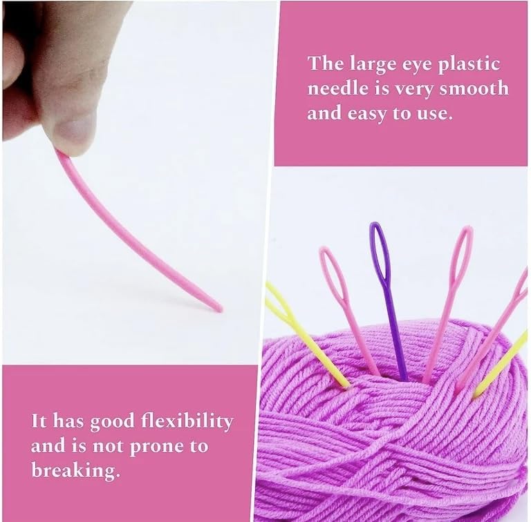 Sewing Plastic Needle 5 Pc's Hand Lacing Knitting Crocheting Weaving Embroidery