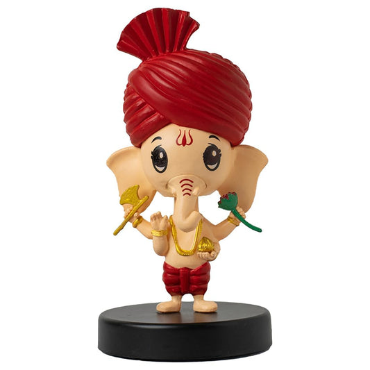 Lord Shree Ganesha Idol Bobblehead for Car Dashboard, Office Table,Home Decor| Little Mor Pankh & Bansuri Figurin|God Statue for Gifting Kids,Family & Friends