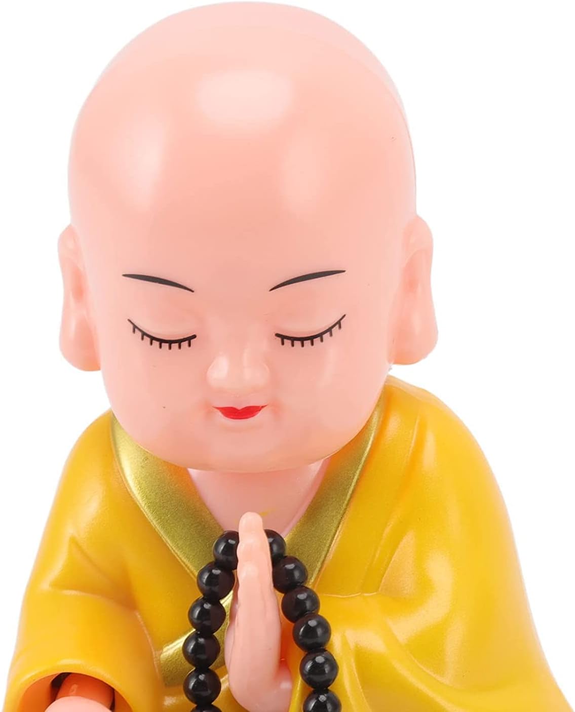 Little Monk Figurine, Solar Chinese Little Buddha Monk Statue, Bring Good Fortune Decoration Ornament, Funny Car Shaking Head Toy, Solar Power Nodding Head Dancing Toy