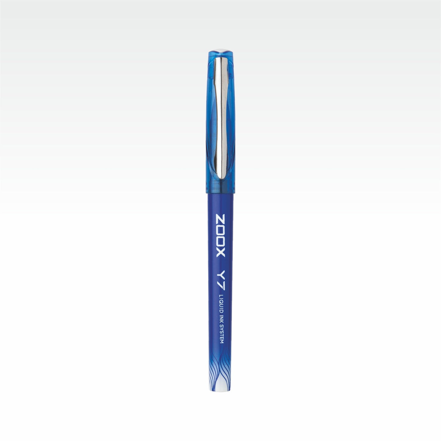 Flair Zoox Y7 Ball Pen | Sturdy Body With Elegant Metal Clip | Dotted Texture For Better Holding | Jumbo Refill With Large Ink Capacity | Blue Ink