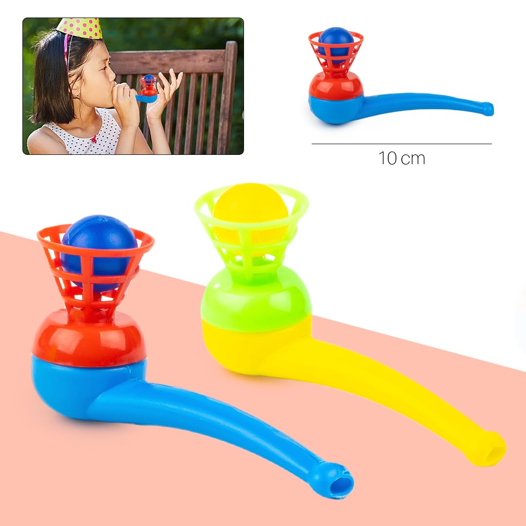 Ratna's Magic Blow Pipe Set of 2 Floating Ball Creative Magic Blowing Ball Toy Party Game for Kids & Adults