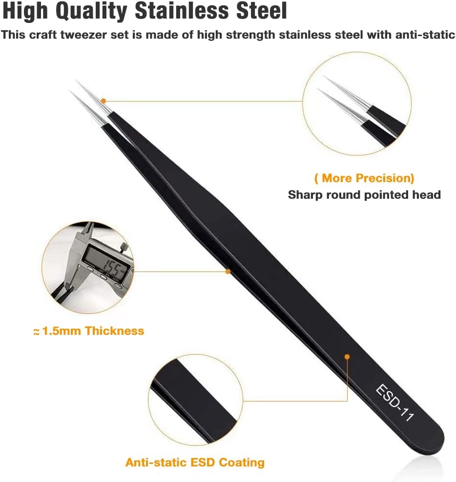 Professional Tweezers Set 6 Pc's