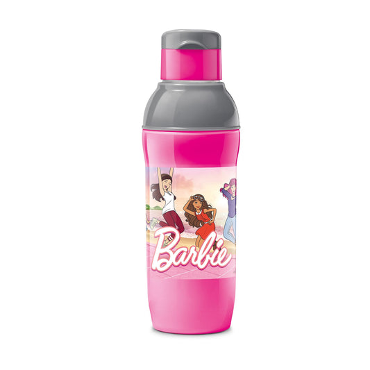 Milton Steel Barbie 600 Insulated Inner Stainless Steel Kids Water Bottle, 520 ml, Cherry Pink & Grey | PU Insulated | Hot & Cold | Easy to Carry | Leak Proof