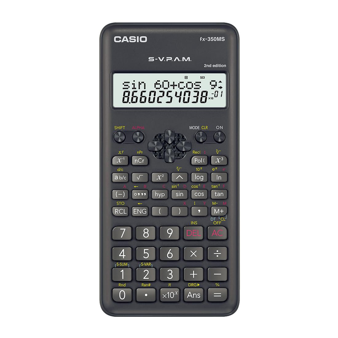 Casio FX-350MS 2nd Gen Non-Programmable Scientific Calculator, 240 Functions and 2-line Display