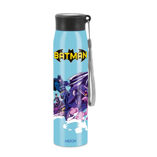 Milton Handy Design 850 Stainless Steel Water Bottle, 780 ml, Blue (Super Heroes - Batman)| Single walled | Leak Proof | Gym Bottle | Home | Kitchen | Hiking | Treking Bottle | Travel Bottle