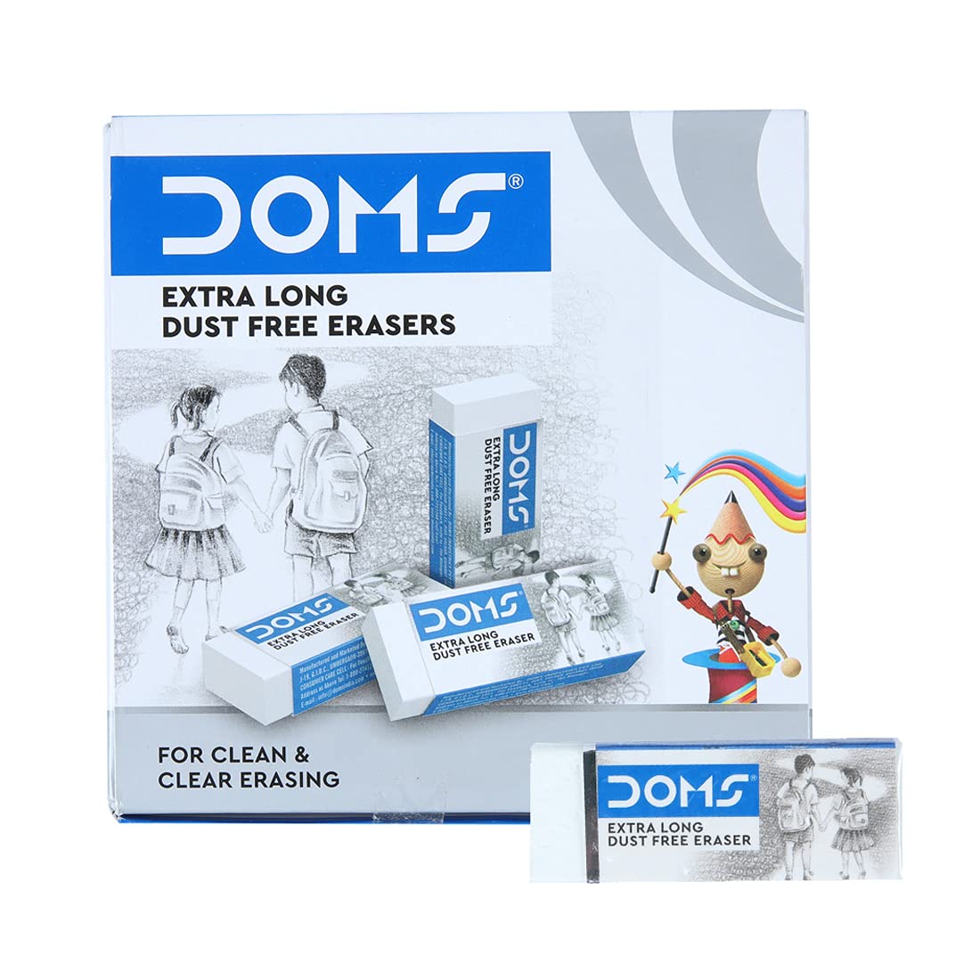 Doms Non-Toxic Dust Free Extra Long Eraser