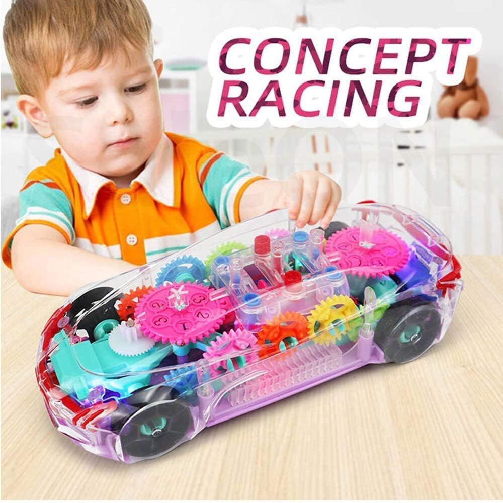 3D Car with 360 Degree Rotation, Gear Simulation Mechanical Car, Sound & Light Toys for Kids Boys & Girls (Multi Color) (Multi Design)