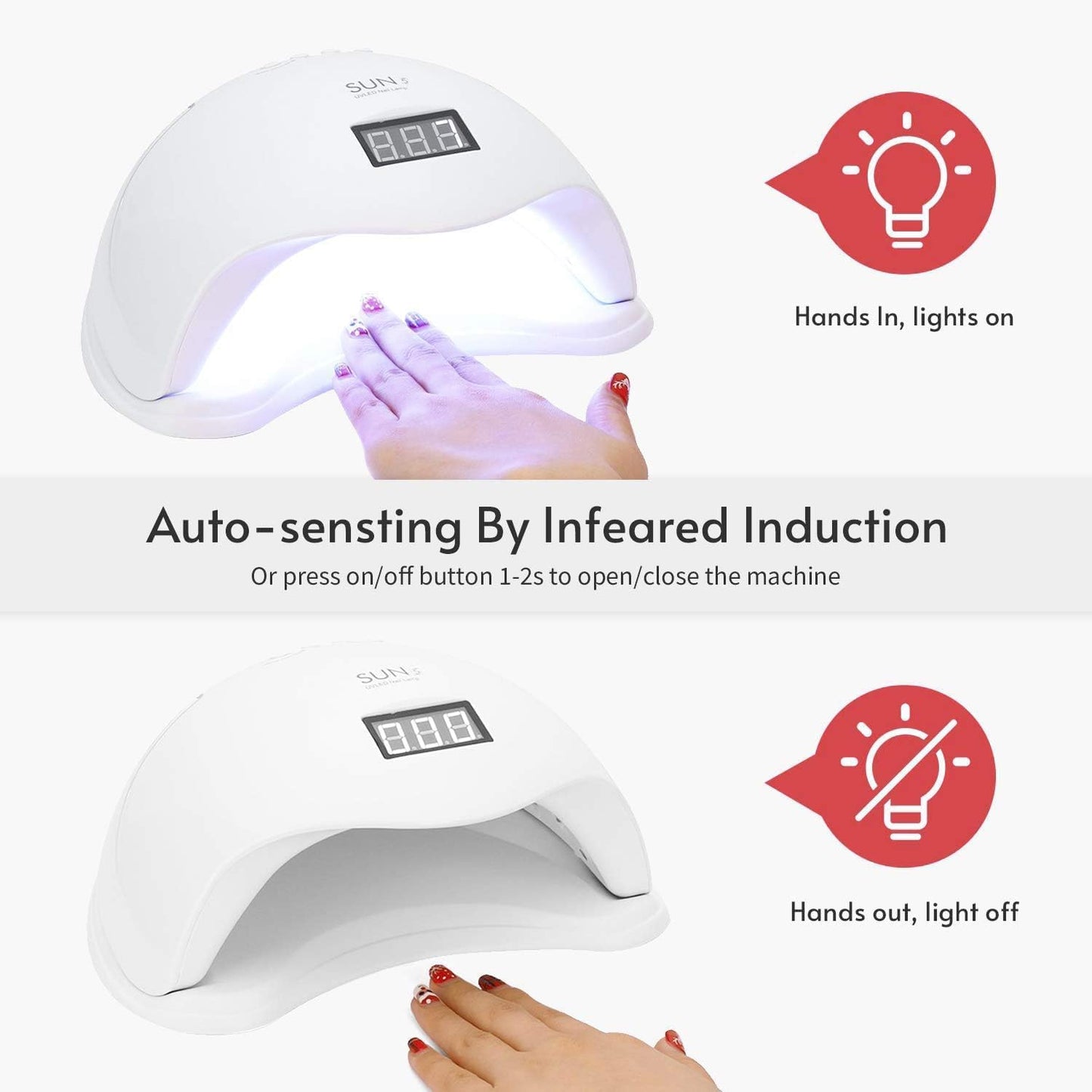 UV Led Lamp 48W 24 Leds Automatic Sensor