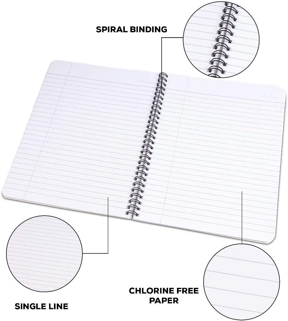 Classmate 2100117 Soft Cover 6 Subject Spiral Binding Notebook, Single Line - 300 Pages