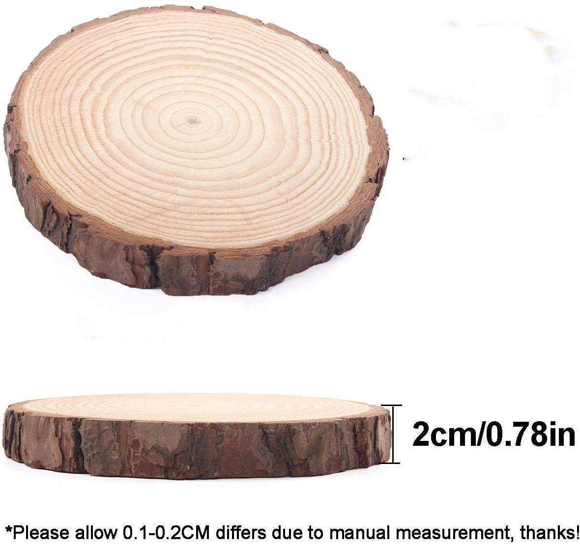 Natural Wooden Slice Round 22-25x2cm