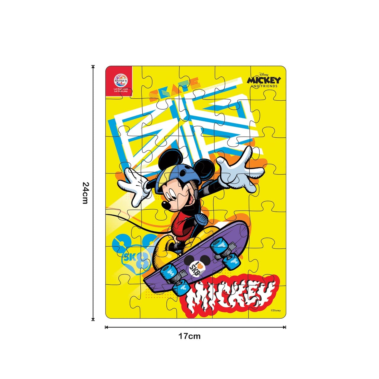 Ratna's 4 in 1 Disney Jigsaw Puzzle 140 Pieces for Kids. 4 Jigsaw Puzzles 35 Pieces Each (Mickey Mouse, Donald Duck, Goofy Vertical)