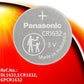 Panasonic CR-1632 Lithium Coin Battery 3v - Pack of 5 Provide Long Lasting Power in a Variety of Devices,from keyless-Entry fobs to Toys