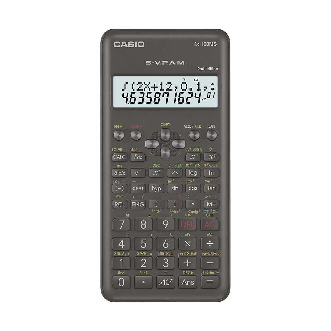 Casio FX-100MS 2nd Gen Non-Programmable Scientific Calculator 300 Functions and 2-line Display