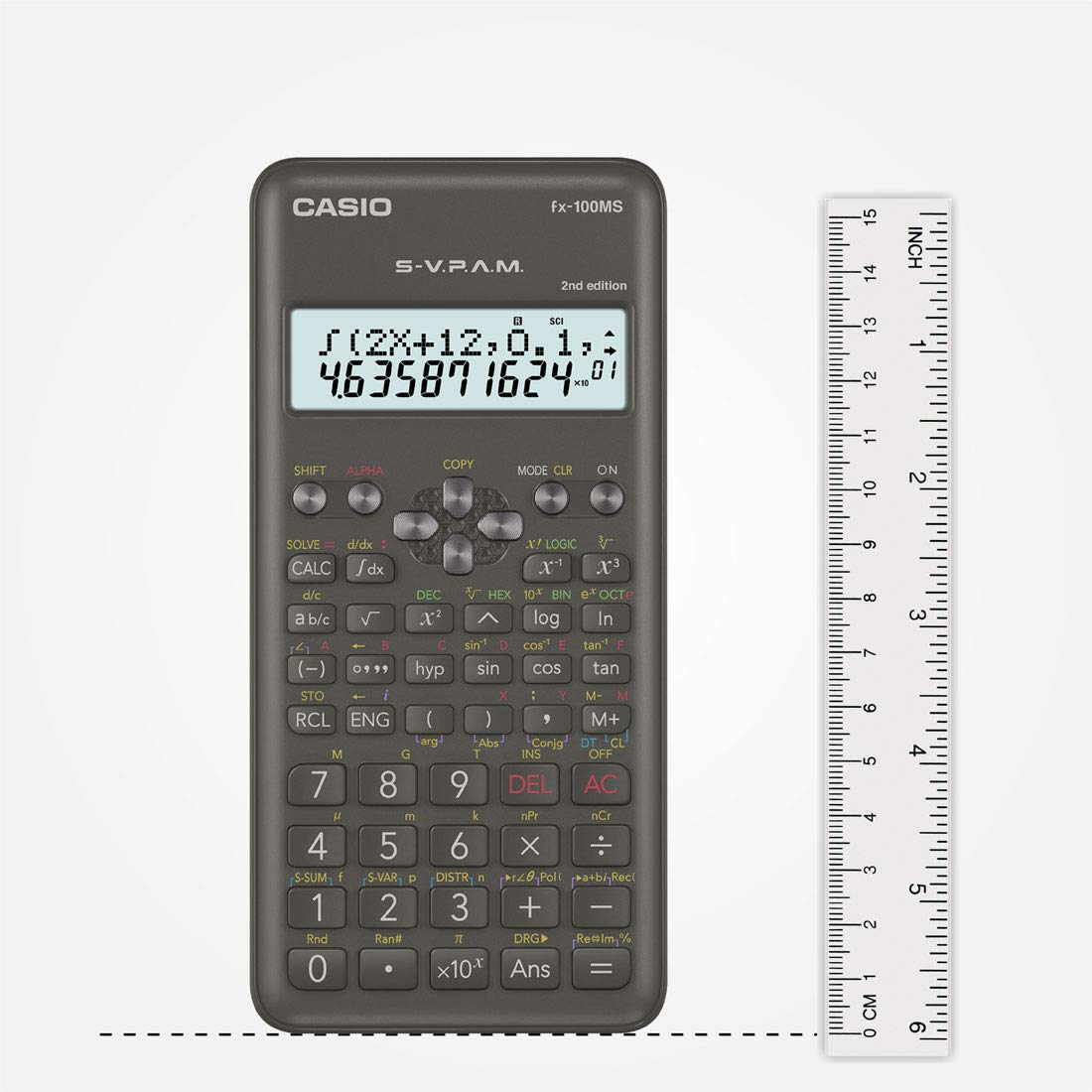 Casio FX-100MS 2nd Gen Non-Programmable Scientific Calculator 300 Functions and 2-line Display