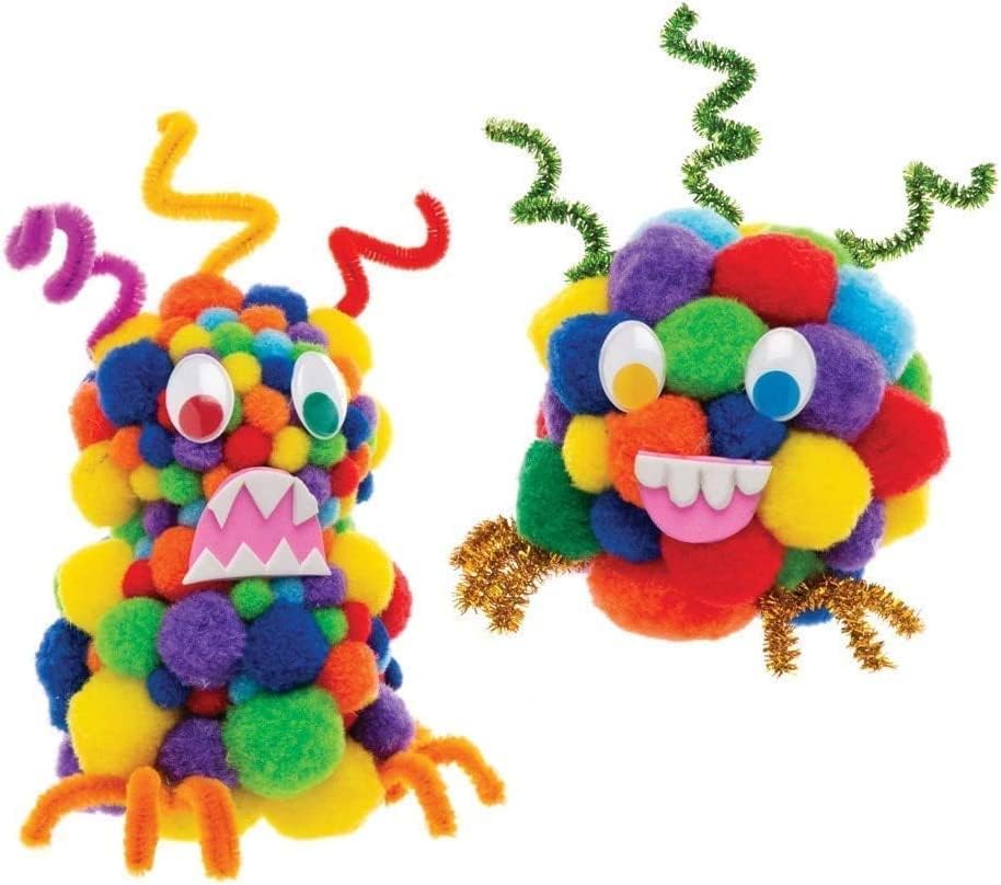 Craft Pom Pom Ball 1 Cm Assorted Colorful - 1200 Pc's