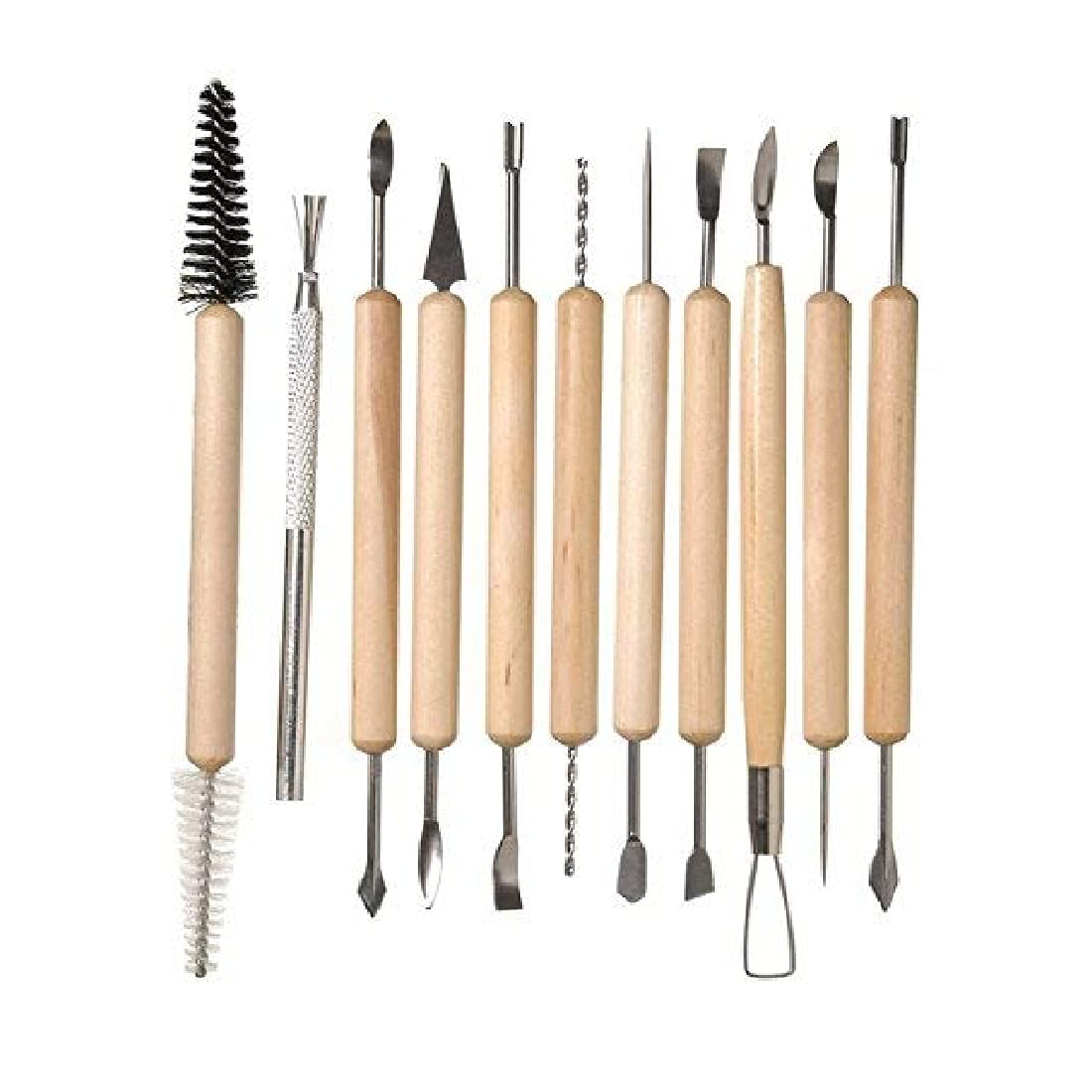 Wooden Handle DIY Sculpting Knife Clay Pottery Carving Tool Set for Modeling Tools & Wooden Sculpture Knife 11 Pc's