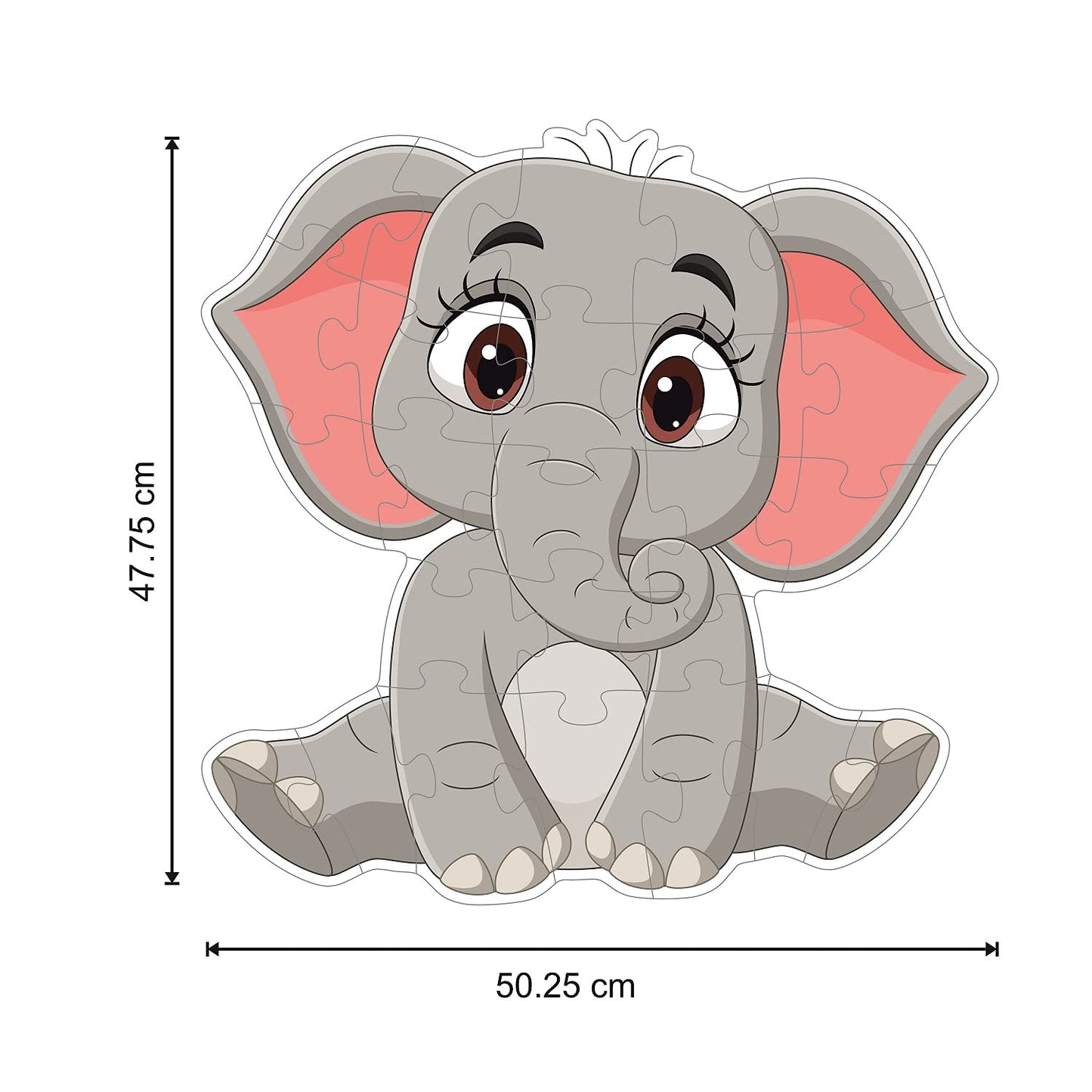 Ratna's My First Big Puzzle Elephant 25 Pieces Jigsaw Puzzle for Kids | A Perfect Jumbo Jigsaw Floor Puzzle for Little Hands