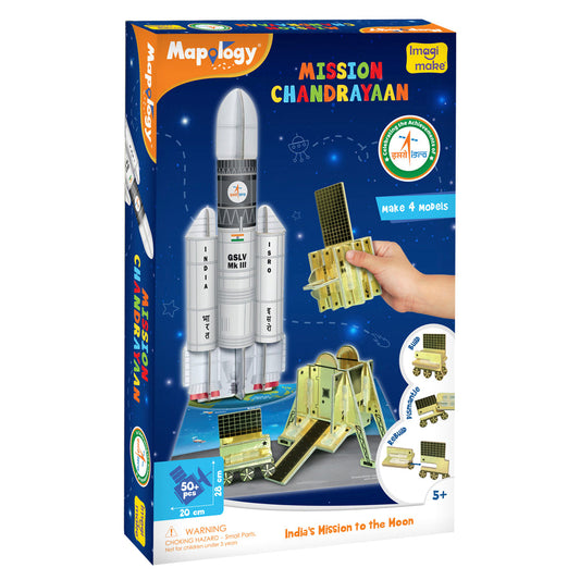 Mapology Chandrayaan | ISRO Rocket Model & Satellite | Astronaut Toy | Educational Toys for Kids 5+Years | 3D Puzzles | Gifts for 5 Year Old Boy & Girl