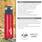 Milton Atlantis 400 Thermosteel Insulated Water Bottle, 350 ml, Red | Hot and Cold | Leak Proof | Office Bottle | Sports | Home | Kitchen | Hiking | Treking | Travel | Easy to Carry | Rust Proof