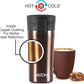 Milton Coffee Mug Thermosteel Hot or Cold Insulated Flask, 300 ml, Peach | Leak Proof | Rust Proof | Tea Mug | Soup Flask | Juice Mug | Water Flask | Easy Grip | Easy to Carry