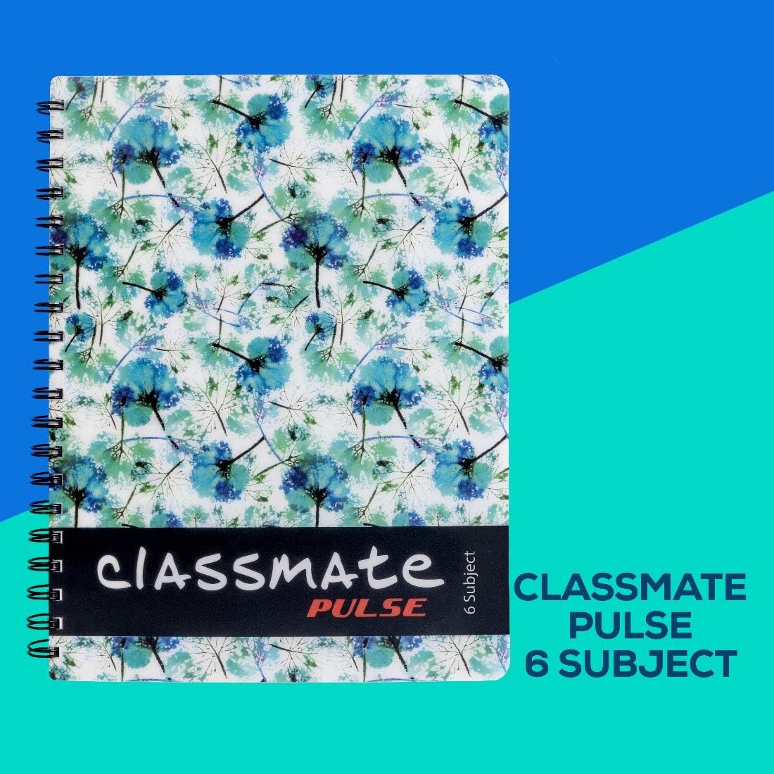 Classmate 2100117 Soft Cover 6 Subject Spiral Binding Notebook, Single Line - 300 Pages