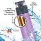 Milton Atlantis 400 Thermosteel Insulated Water Bottle, 350 ml, Purple | Hot and Cold | Leak Proof | Office Bottle | Sports | Home | Kitchen | Hiking | Treking | Travel | Easy to Carry | Rust Proof