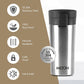 Milton Coffee Mug Thermosteel Hot or Cold Insulated Flask, 300 ml, Peach | Leak Proof | Rust Proof | Tea Mug | Soup Flask | Juice Mug | Water Flask | Easy Grip | Easy to Carry