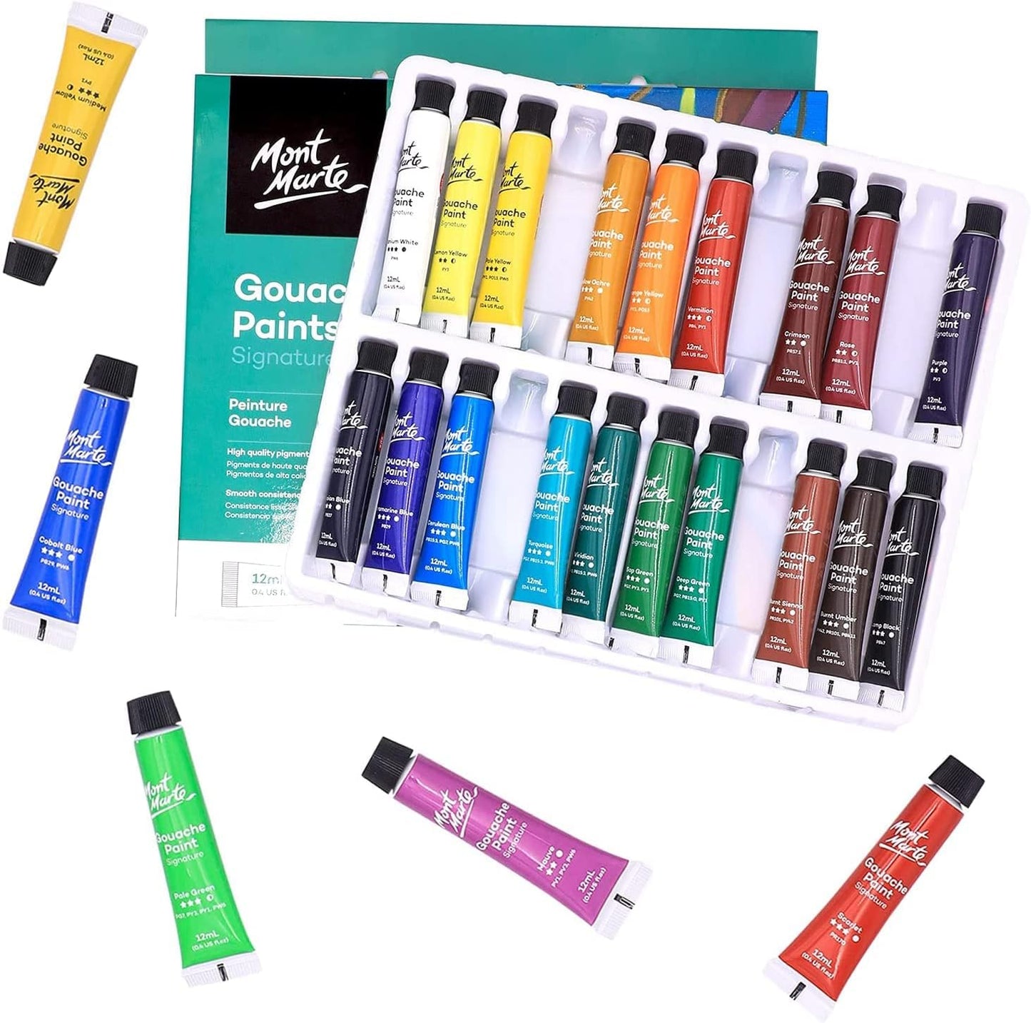 Mont Marte Gouache Paints Signature 24pc x 12ml