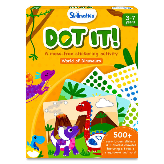 Skillmatics Art Activity - Dot It Dinosaurs, No Mess Sticker Art for Kids, Craft Kits, DIY Activity, Gifts