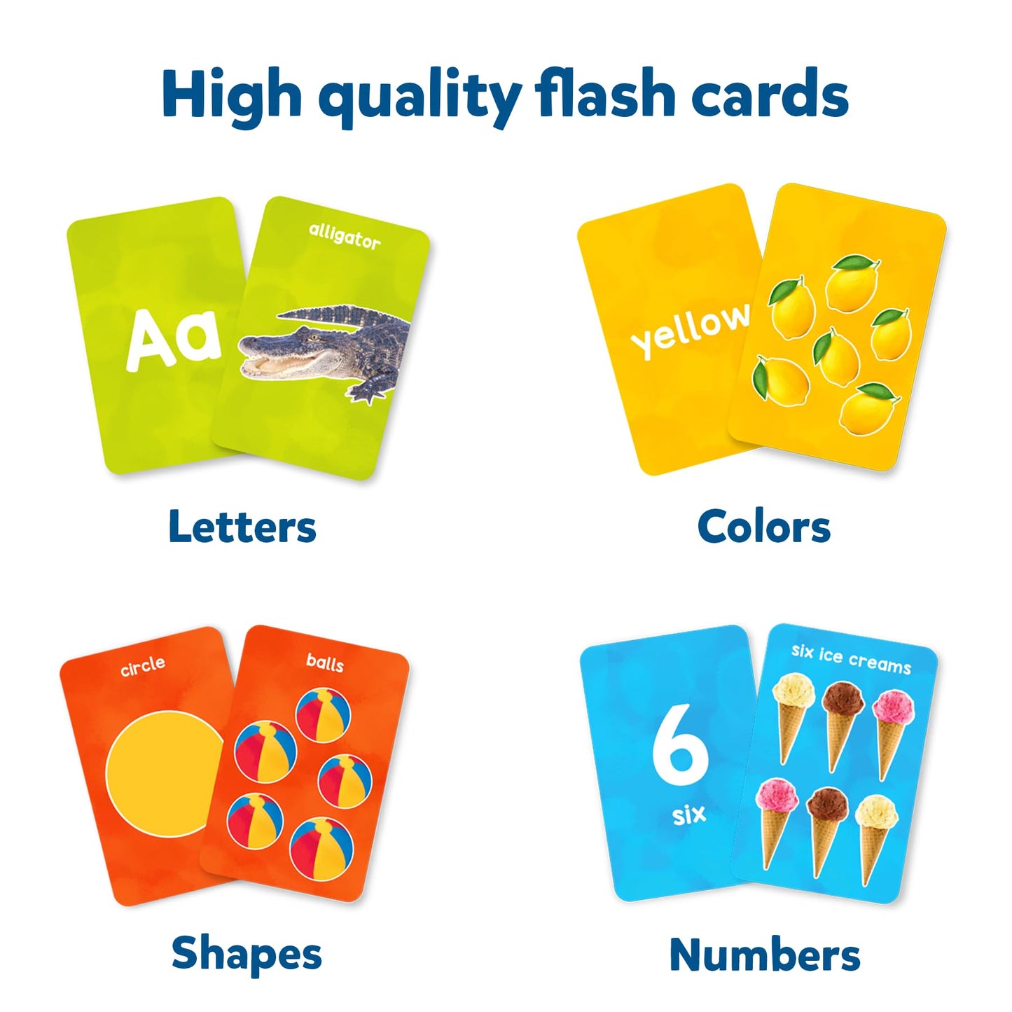 Skillmatics Thick Flash Cards for Toddlers - Letters, Numbers, Shapes & Colours, Montessori Toys & Games, Preschool Learning for Kids