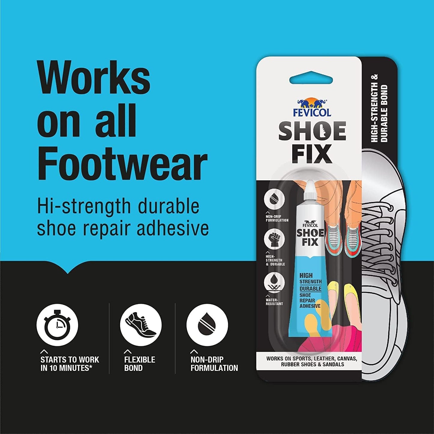 Pidilite Fevicol Shoefix High Strength Durable Shoe and Footwear Repair Adhesive 2 Grams