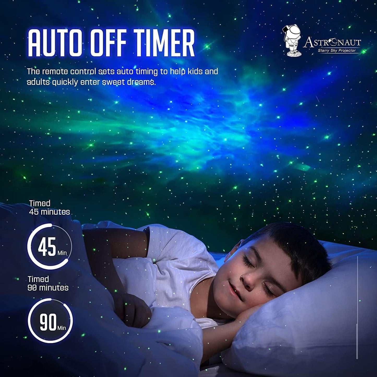 Astronaut Galaxy Projector with Remote Control - 360° Adjustable Timer Kids Astronaut Nebula Night Light, for Gifts,Baby Adults Bedroom, Gaming Room, Home and Party