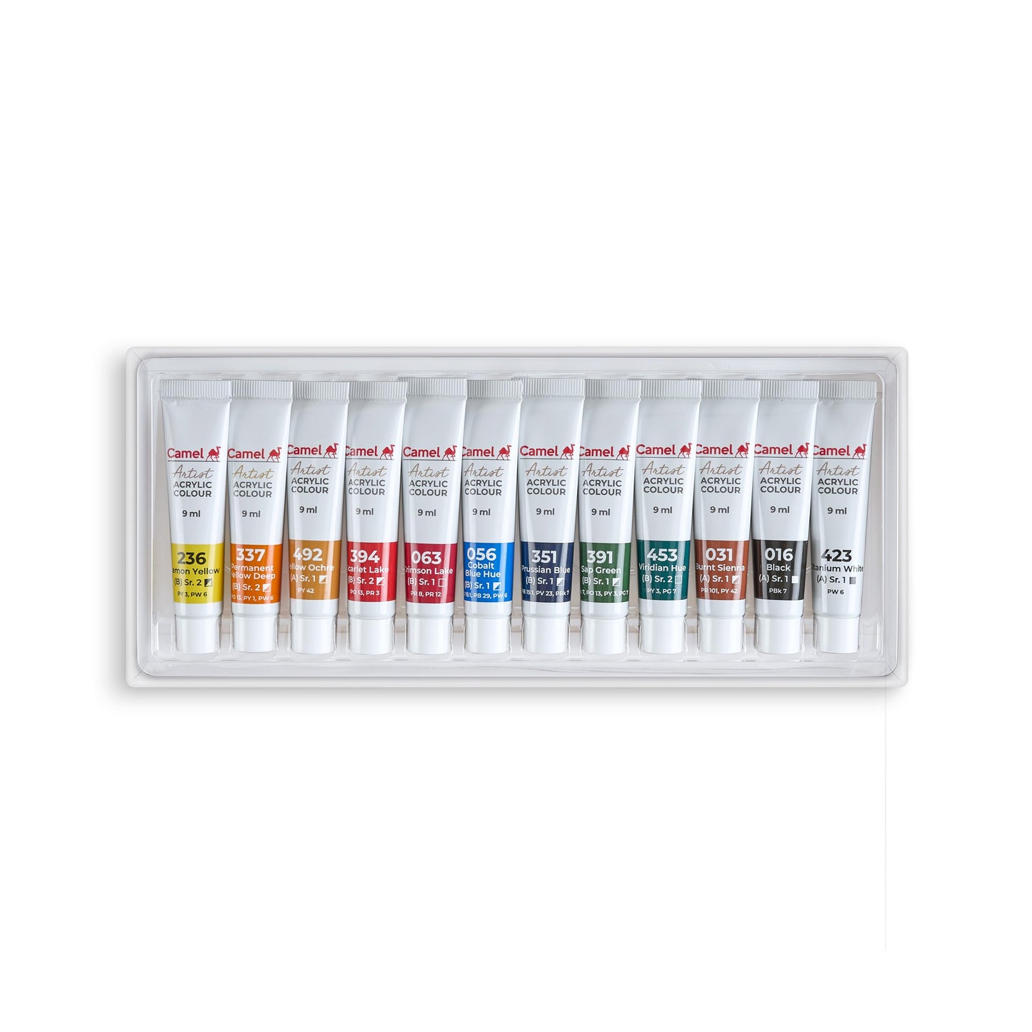 Camel Acrylic Color 9ml Tubes 12 Shades