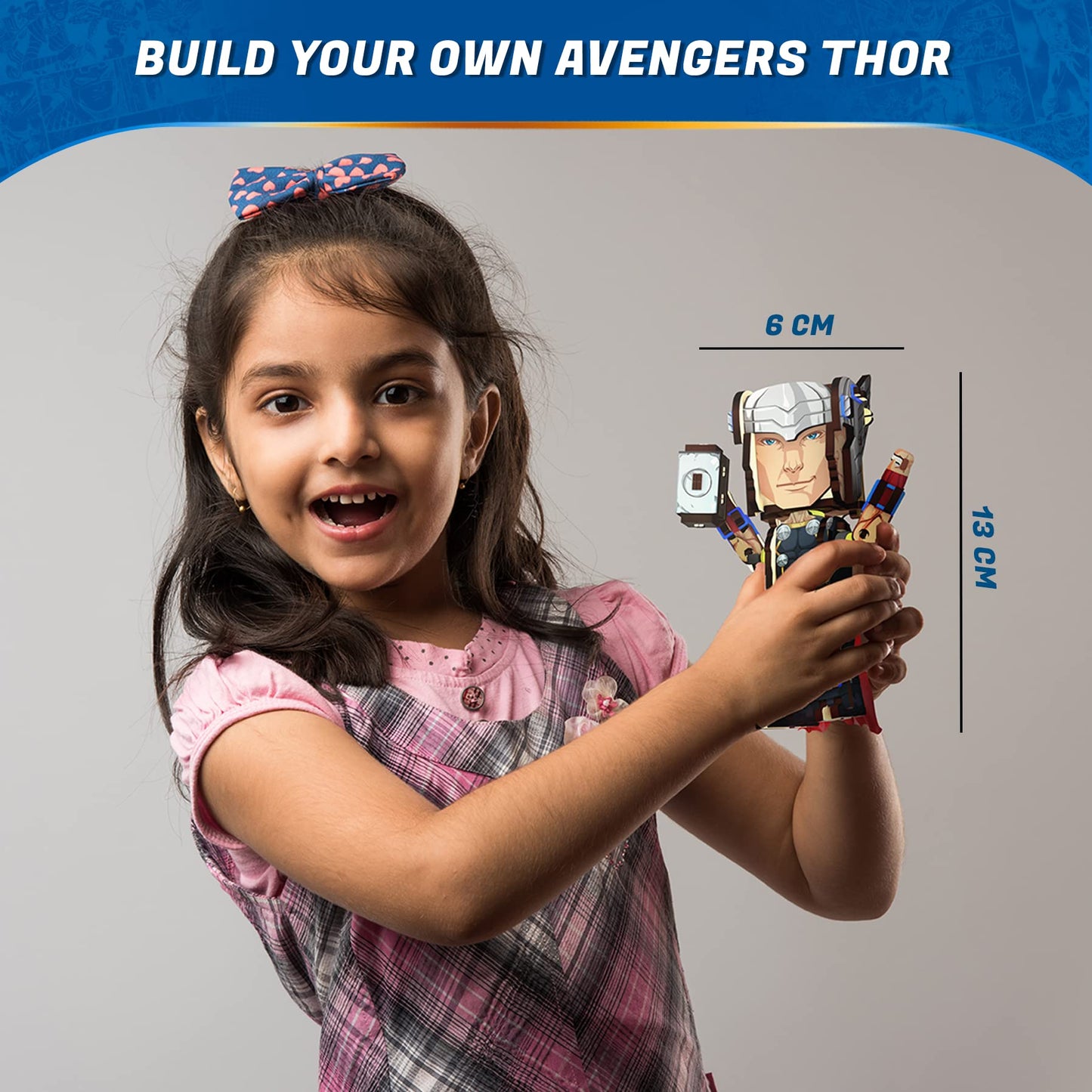 Skillmatics Marvel Stem Building Block Toy - Buildables Thor, Gifts For Ages 8 & Up, Diy Action Toy Figures & Collectibles