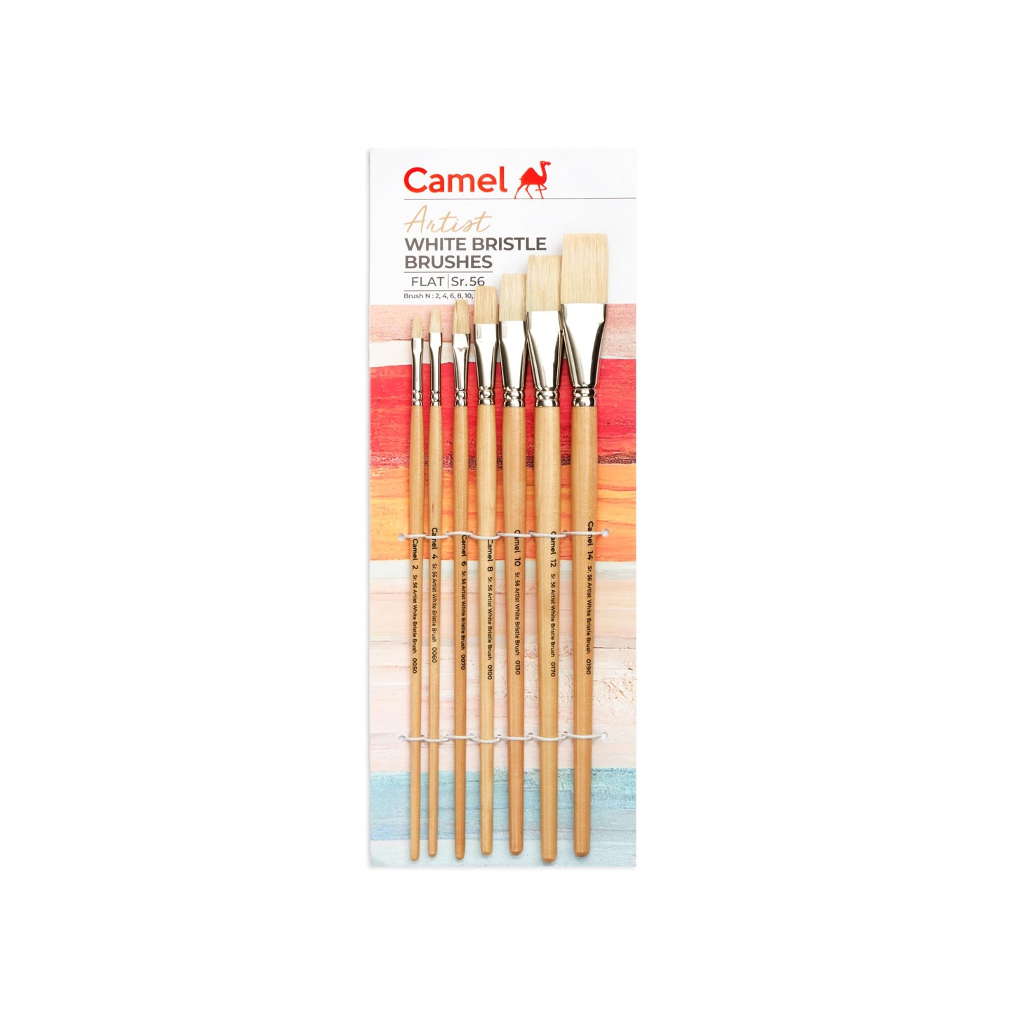 Camel Artist White Bristle Brushes Flat - Series 56