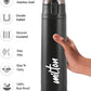 Milton New Crown 400 Thermosteel Hot or Cold Water Bottle, 350 ml, Black | Easy to Carry | Office Bottle | Hiking | Trekking | Travel Bottle | Gym | Home | Kitchen Bottle