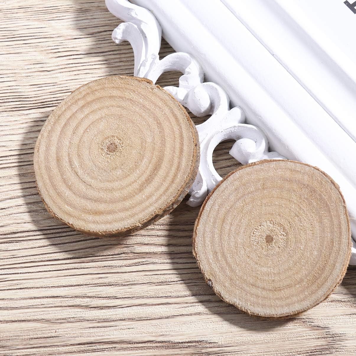 Natural Wooden Slices Round 3.5-4x0.5cm 100 Grams