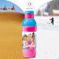 Milton Steel Barbie 600 Insulated Inner Stainless Steel Kids Water Bottle, 520 ml, Cherry Pink & Blue | PU Insulated | Hot & Cold | Easy to Carry | Leak Proof