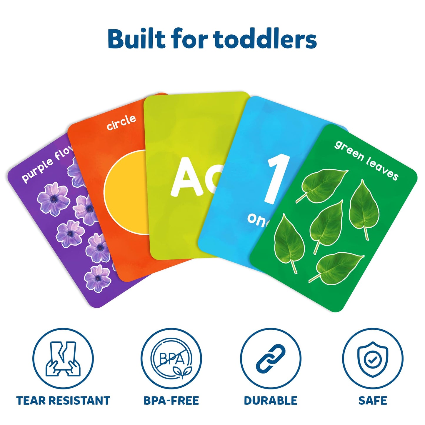 Skillmatics Thick Flash Cards for Toddlers - Letters, Numbers, Shapes & Colours, Montessori Toys & Games, Preschool Learning for Kids