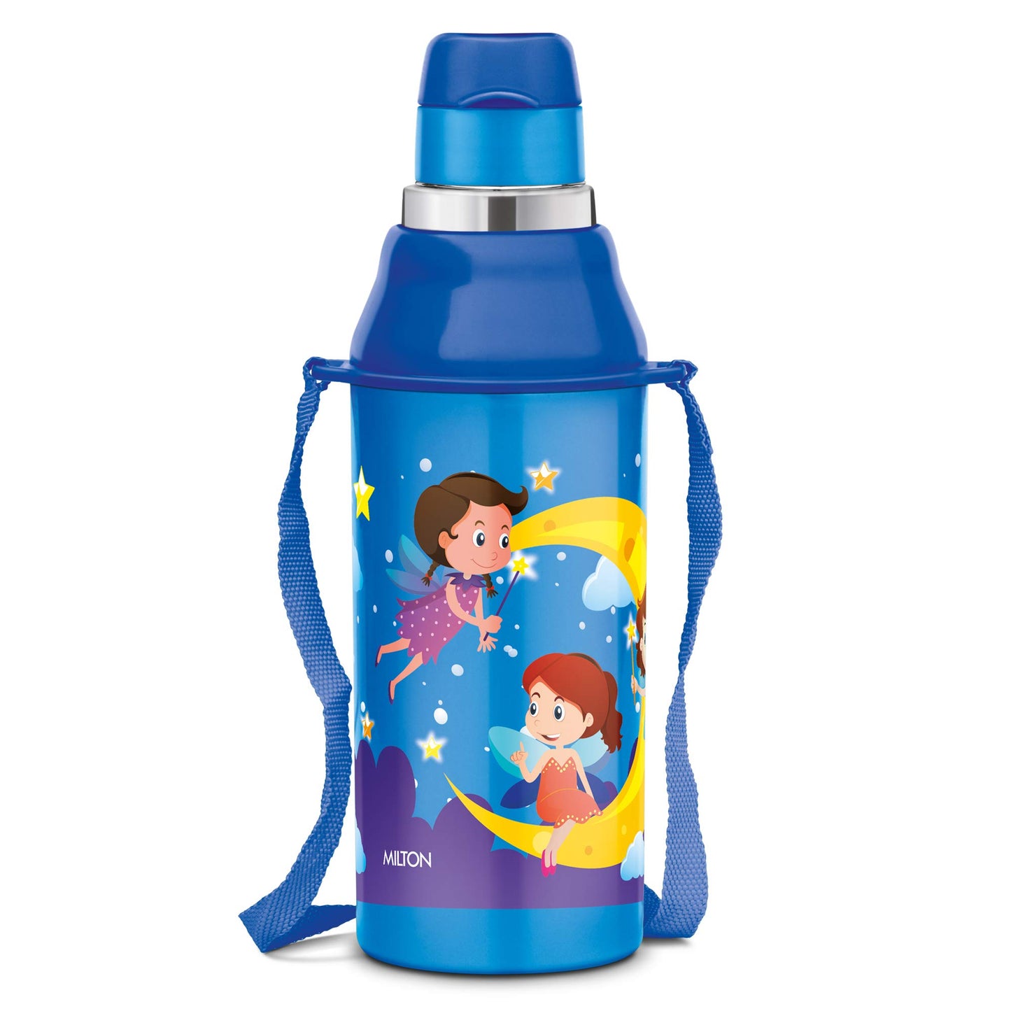 Milton Kool Steelight 400 Kids Plastic Insulated Water Bottle with Straw, 404 ml, Sipper Bottle, Leak Proof, BPA Free, Food Grade, School & Picnic Bottle, Pearl Blue