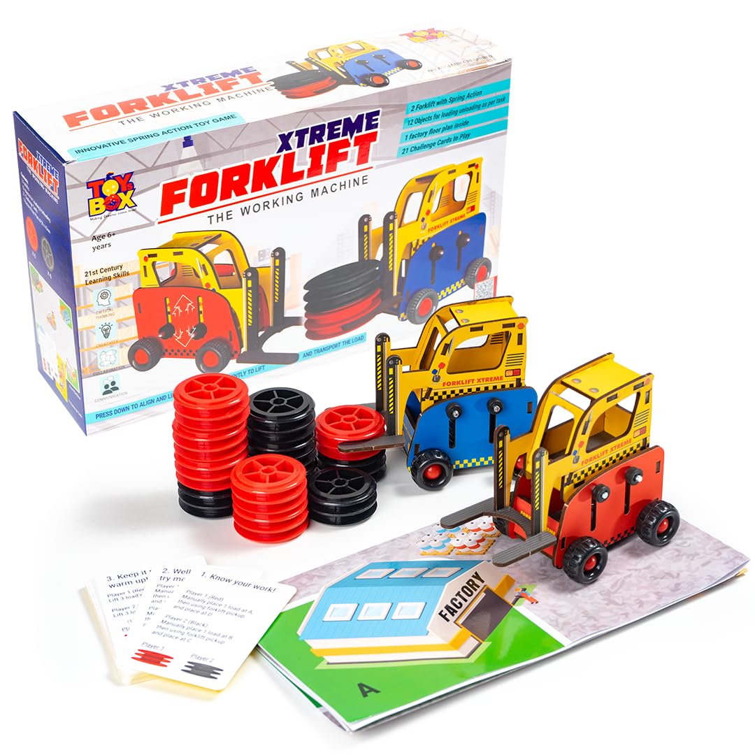 Toysbox Xtreme Forklift Innovative Spring Action Toy Game Vehicles Truck | Construction Toy | Truck Engineering Toy for Kids