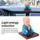 Little Monk Figurine, Solar Chinese Little Buddha Monk Statue, Bring Good Fortune Decoration Ornament, Funny Car Shaking Head Toy, Solar Power Nodding Head Dancing Toy